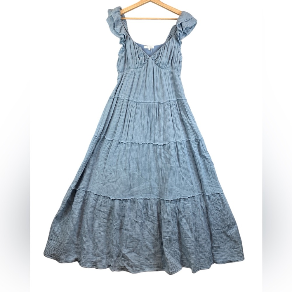 Free the Roses Blue Maxi Dress